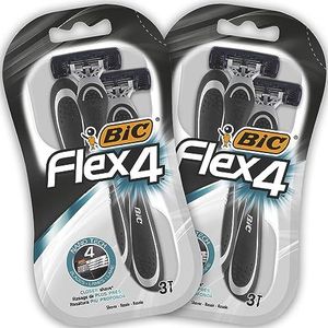 BIC Flex4 Heren Wegwerp Razors - Bundel van 2 Verpakkingen van 3