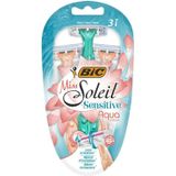 Bic Shaver Miss Soleil 3 Sensitive Aqua Colours  3 stk.