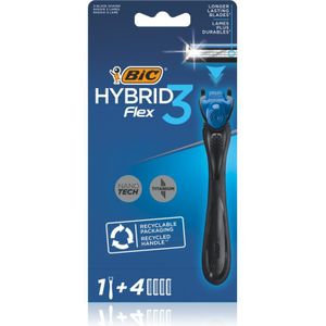 BIC scheermesjes - Hybrid 3 Flex Scheersysteem voor Mannen - 1 scheerapparaat + 4 navulmesjes