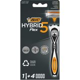 Bic - Hybrid 5 Flex Razor - Scheermes met 4 Vervangbare Scheermesjes