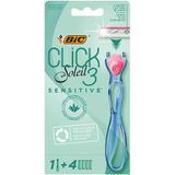 Bic Click Soleil 3 Sensitive Scheermes & Scheermesjes 1 st + 4 st