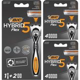 BIC scheermesjes Hybrid 5 Flex Scheersysteem met 10 Navullingen bundelvoordeel