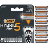 BIC Hybrid 5 Flex scheermesjes voor mannen - Navulverpakking met 8 mesjes - Navullingen - Geen houder