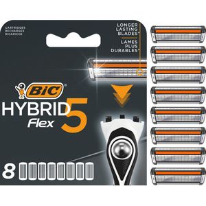 BIC Hybrid 5 Flex scheermesjes voor mannen - Navulverpakking met 8 mesjes - Navullingen - Geen houder