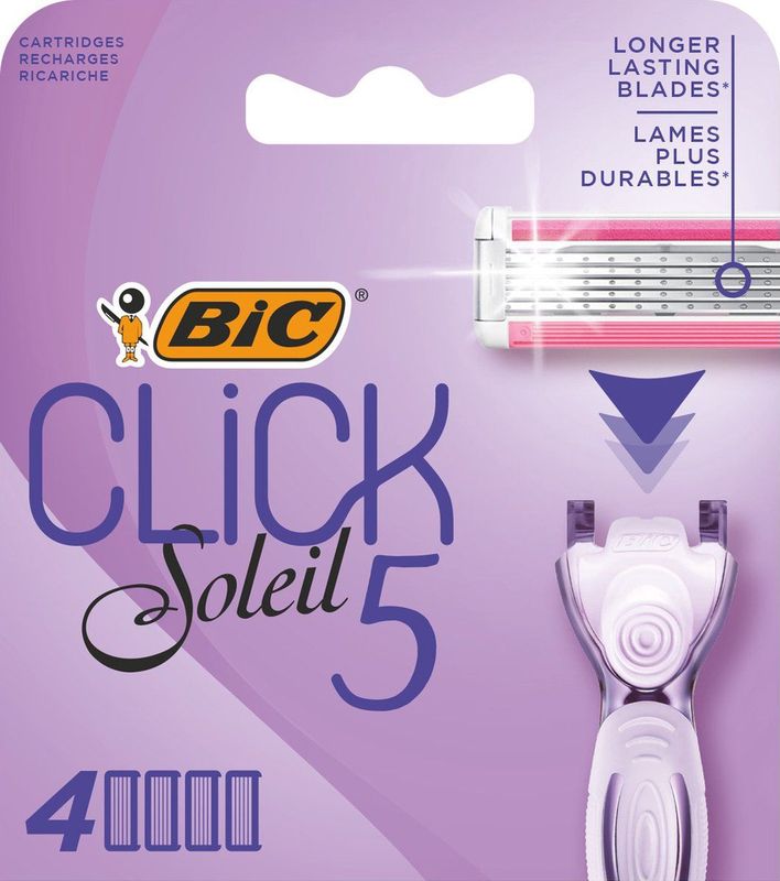 BIC - Click 5 Soleil - Scheermesjes - Voor Vrouwen - 5 Scheerbladen met 4 Navullingen