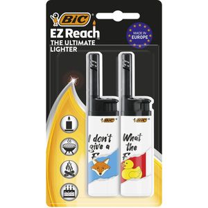 BIC EZ Reach lighter - kaarsen aansteker - Electronische gasaansteker met lange hals - Woordspelingen - 2 stuks