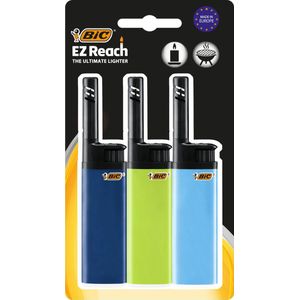 BIC EZ Reach Lighter - Gasaansteker - Elektrisch - Geschikt voor Kaarsen en Gasfornuis - 3 Stuks
