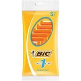 BIC 1 Sensitive Wegwerpscheermesjes Voor Heren Met Een Enkel Mesje En Vaste Kop - Pak van 5 Stuks