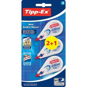 Tipp-ex - Correctiemiddelen - Pocket mini mouse 5 mm 2+1 - Beschermdop - Miniformaat