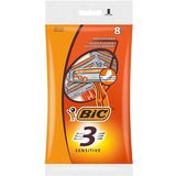 Bic 3 sensitive pouch wegwerpscheermesjes 8 stuks