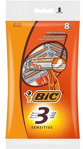 Bic 3 sensitive pouch wegwerpscheermesjes 8 stuks