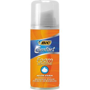 BIC Mini Bombe 90 ml Mousse à raser COMFORT SENSITIVE Peaux Sensibles