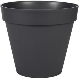 Bloempot Toscane kunststof antraciet grijs D30 x H26 cm - 10 liter - Bloempotten/plantenpotten