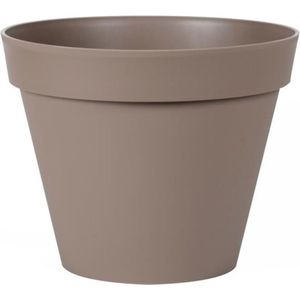 EDA Toscane Bloempot - kunststof - taupe - D30xH26cm - binnen/buiten