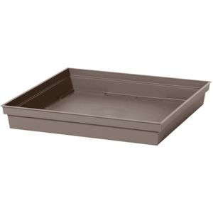 EDA Bloempot onderschaal Toscane - taupe - vierkant - L33 x B33 x H5 cm - kunststof - Plantenpotten