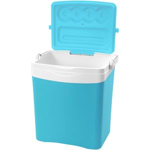 Tropic koelbox - 25 liter - kunststof - blauw - 39 x 29 x 42 cm - Koelboxen