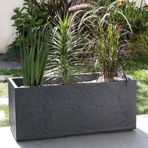 EDA Rechthoekige plantenbak Volcania Stone effect antraciet x x 60