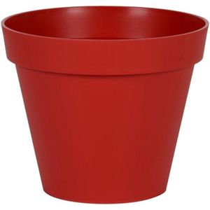 EDA Toscane Bloempot - kunststof - rood - D30 x H26 cm - binnen- en buitenshuis - Plantenpotten