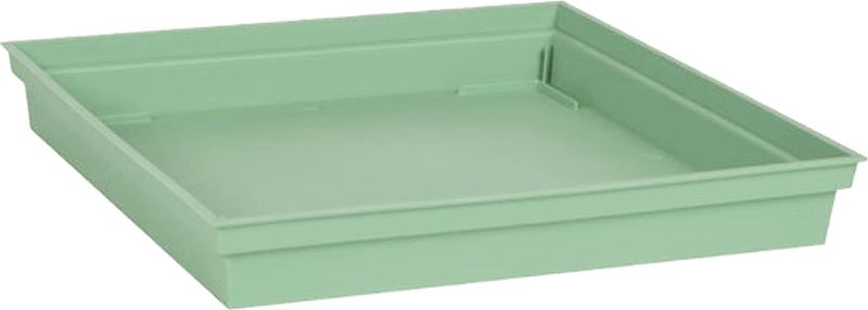 Bloempot kunststof onderschaal Toscane groen vierkant L33 x B33 x H5 cm - Onderschalen/opvangschalen