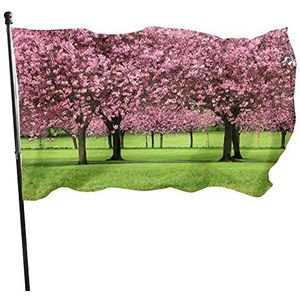 Tuinvlag 90x150cm, roze bloem boom tuin vlaggen grappige seizoen vlag muur decor veranda vlag, voor tuin, vieringen, optocht