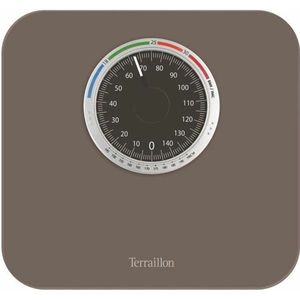 Terraillon Mechanische personenweegschaal, grote wijzerplaat met BMI-indicator, 150 kg, Nautic Up, bruin