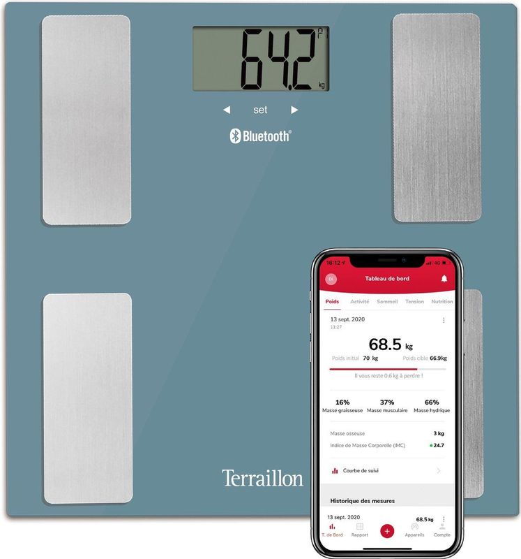 Terraillon Smart Connect Blue - Bluetooth Lichaamsanalyse Weegschaal