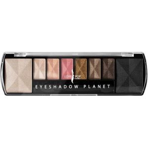 Lovely Pop Cosmetics - Oogschaduw Palette - Planet Saturn - met lange applicator - 8 kleuren: wit / crème / roze / goud / bruin / zwart - 1 doosje met 9 gram inhoud - afmeting doosje: 14,7 x 4,4 centimeter