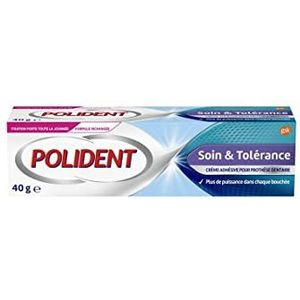 Polident Fixerende crème, verzorging en tolerantie, 40 g, wit