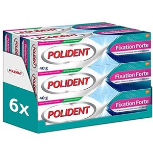 Polident - Sterke Fixatiecrème - 6 x 40 g - Voor Gedeeltelijke of Volledige Tandprothesen