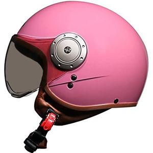 Motorhelm Met Open Gezicht 3/4 Jetmotorhelm HD W-vormig Vizier ECE Gecertificeerde Lichtgewicht Halfbedekkende Helm Voor Heren Dames Verwijderbare Voering En Oorschelpen D,54-61CM