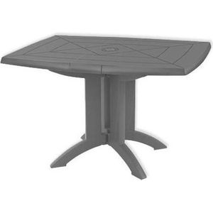 Grosfillex tuintafel vouwbaar kunsthars antraciet 118 x 77 cm