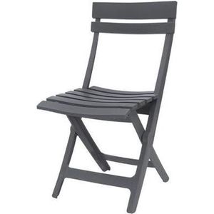 Grosfillex Miami Opvouwbare stoel, houtskool, 42 x 9 x 93 cm
