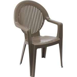 Fidji stapelbare tuinstoel Grossfillex Taupe -  Dining tuinstoel  - Specialist in Tuinmeubelen