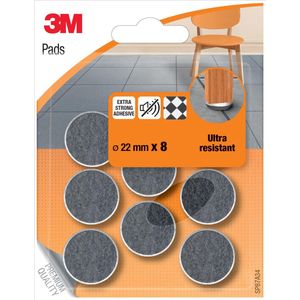 3M viltlijm, met afgeronde randen 22 mm Grigio/Bianco