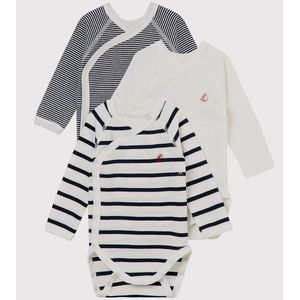 Petit Bateau - Rompertjes - Multi - Katoen - Set van 3 met Lange Mouwen