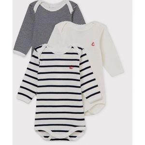 PETIT BATEAU Rompertje/body  rood / zwart / wit