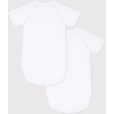 Petit Bateau Set van 2 Rompertjes - Wit - Unisex - Lange Mouwen