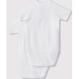 Petit Bateau Set van 2 Rompertjes - Wit - Unisex - Lange Mouwen