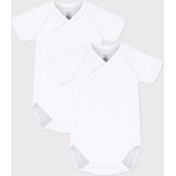 Petit Bateau Set van 2 Rompertjes - Wit - Unisex - Lange Mouwen