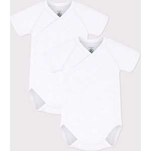 Petit Bateau - Rompertjes Wit - Set van 2 - Biologisch Katoen - Oeko-Tex Gecertificeerd