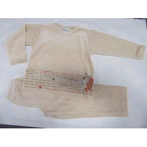 Petit Bateau - Pyjama in velour - Beige - Hond - 6 jaar  114