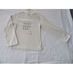 petit bateau , meisje, t-shirt lange mouw , creme , zeemeermin , 6 jaar 114