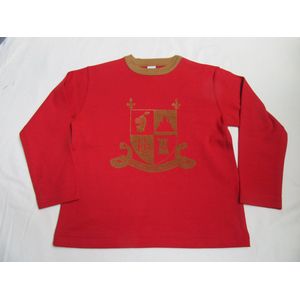 petit bateau , jongens , t-shirt lange mouw , rood , ridder , 6 jaar 114