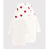 Petit Bateau Set van 3 rompertjes met lange mouwen in biologisch katoen Meisjes Rompertje