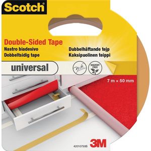 3M Scotch Universeel dubbelzijdig plakband, 50 mm x 7 m, 1 rol