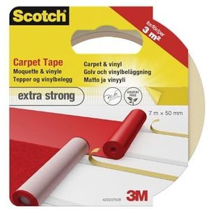 Scotch 42020750 tapijttape, 50 mm x 7 m, wit