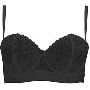 ATHENA - Bandeau-beha met beugels voor dames, kant, Zwart, 80B