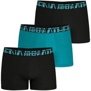 ATHENA - Set van 3 Boxershorts - Zwart - Turkoois - Polyamide/Elasthan