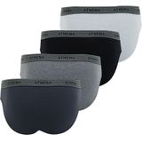 ATHENA Basic katoenen boxershorts voor heren (4 stuks), antraciet/grijs/zwart/blauw, XXL