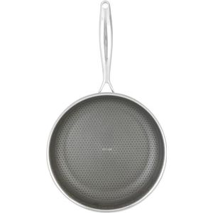 Sitram 715065 Pan van roestvrij staal, diameter 28 cm, honingraatcoating, anti-aanbaklaag, krasbestendig, PFOA-vrij, voor alle warmtebronnen, inclusief inductie